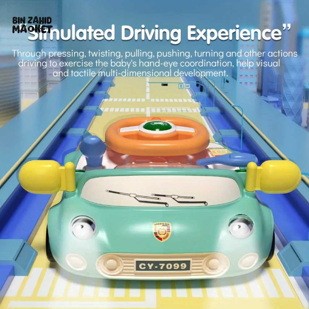 KIDS STEERING WHEEL TOY PRETEND PLAY SIMULATION DRIVING TOY SAFE & MULTIFUNCTIONAL - Image 3