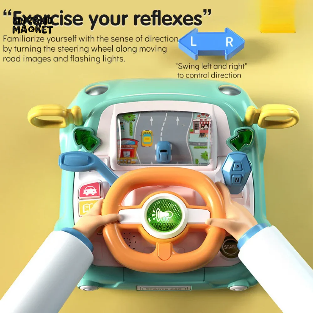 KIDS STEERING WHEEL TOY PRETEND PLAY SIMULATION DRIVING TOY SAFE & MULTIFUNCTIONAL - Image 4
