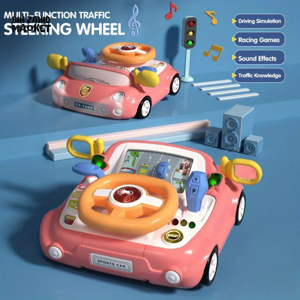 KIDS STEERING WHEEL TOY PRETEND PLAY SIMULATION DRIVING TOY SAFE & MULTIFUNCTIONAL - Image 6