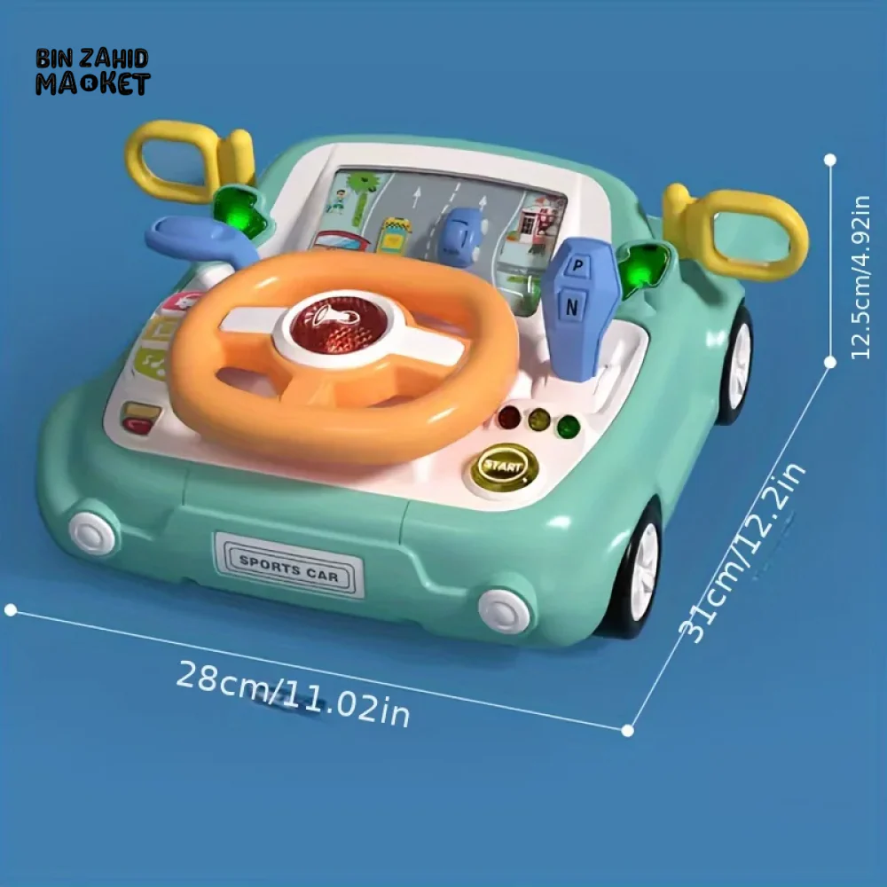 KIDS STEERING WHEEL TOY PRETEND PLAY SIMULATION DRIVING TOY SAFE & MULTIFUNCTIONAL - Image 7