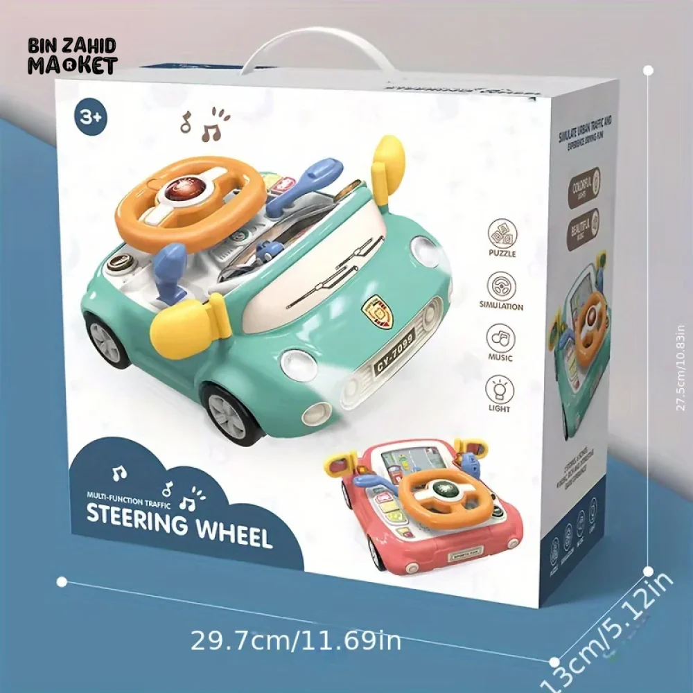 KIDS STEERING WHEEL TOY PRETEND PLAY SIMULATION DRIVING TOY SAFE & MULTIFUNCTIONAL - Image 8