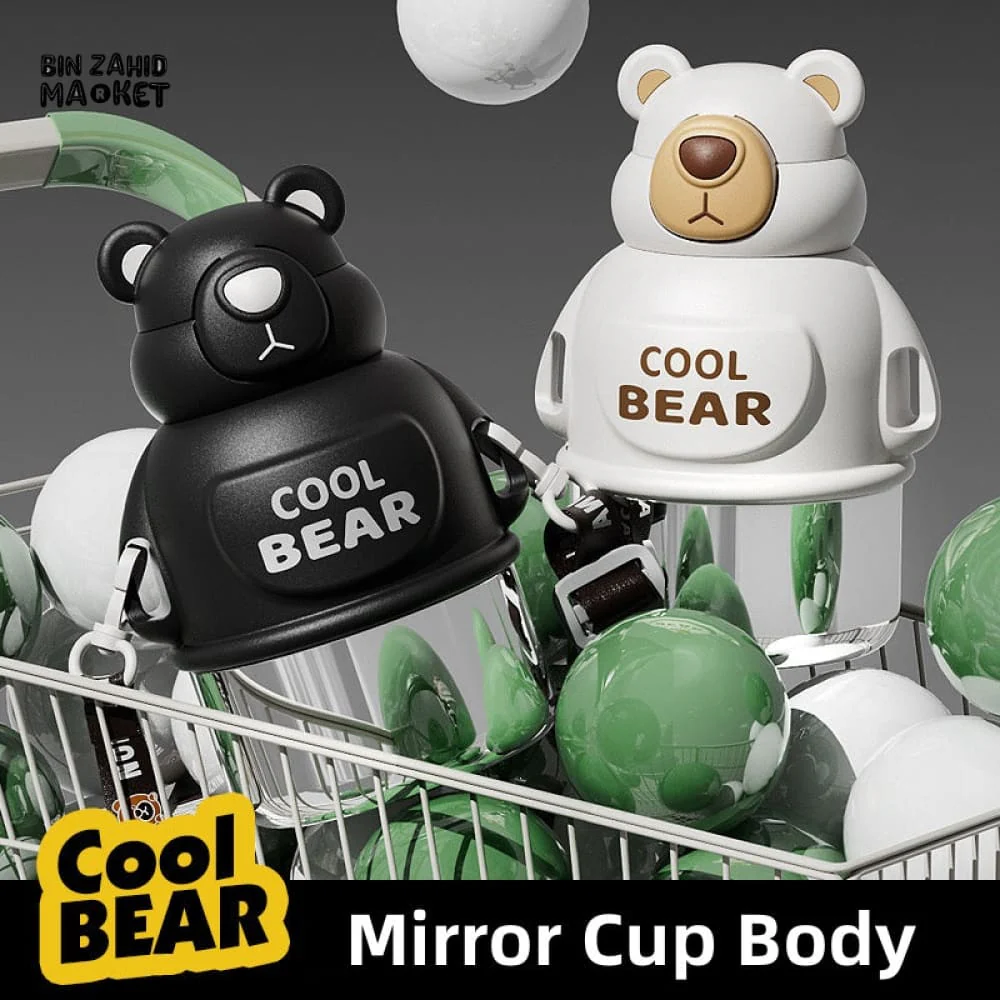KIDS THERMOS 800ML – CUTE BEAR DESIGN HOT & COLD PORTABLE FLASK - Image 2