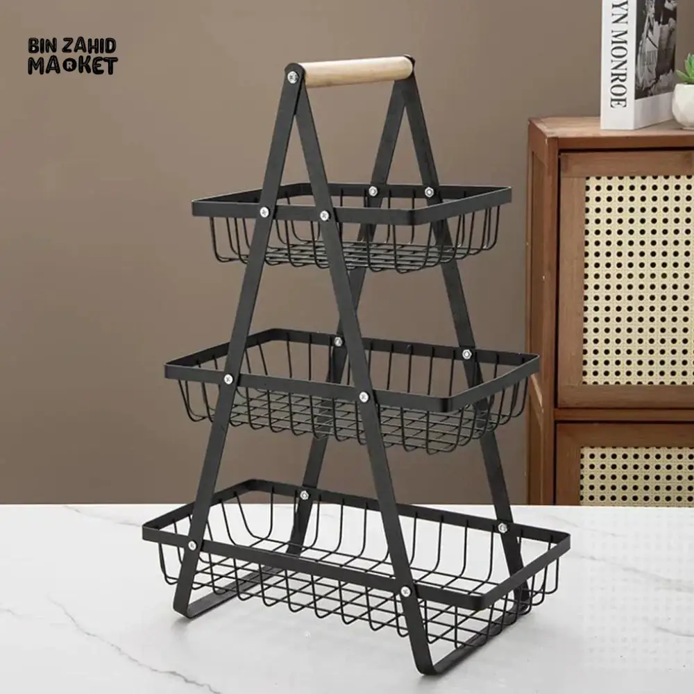 KITCHEN 3-TIERS COUNTER TOP FRUITS & VEGETABLES BASKET - Image 2