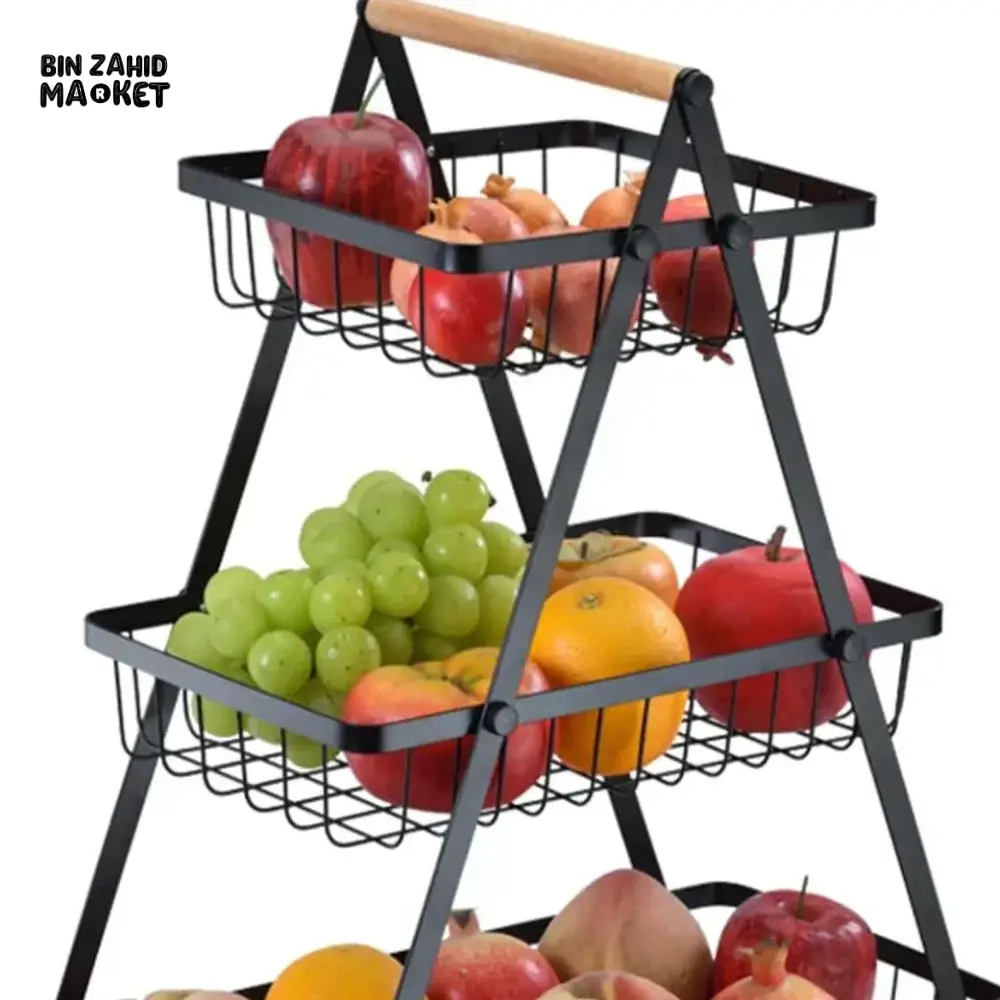 KITCHEN 3-TIERS COUNTER TOP FRUITS & VEGETABLES BASKET - Image 3