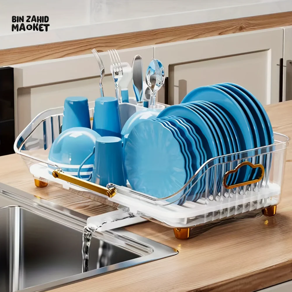KITCHEN DISH RACK – MULTI-PURPOSE DRAINING RACK FOR DISHES FRUITS & VEGETABLES - Image 3