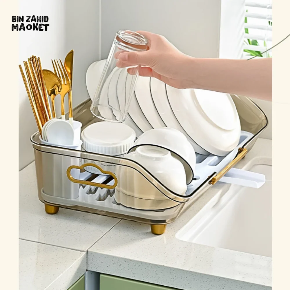 KITCHEN DISH RACK – MULTI-PURPOSE DRAINING RACK FOR DISHES FRUITS & VEGETABLES - Image 4