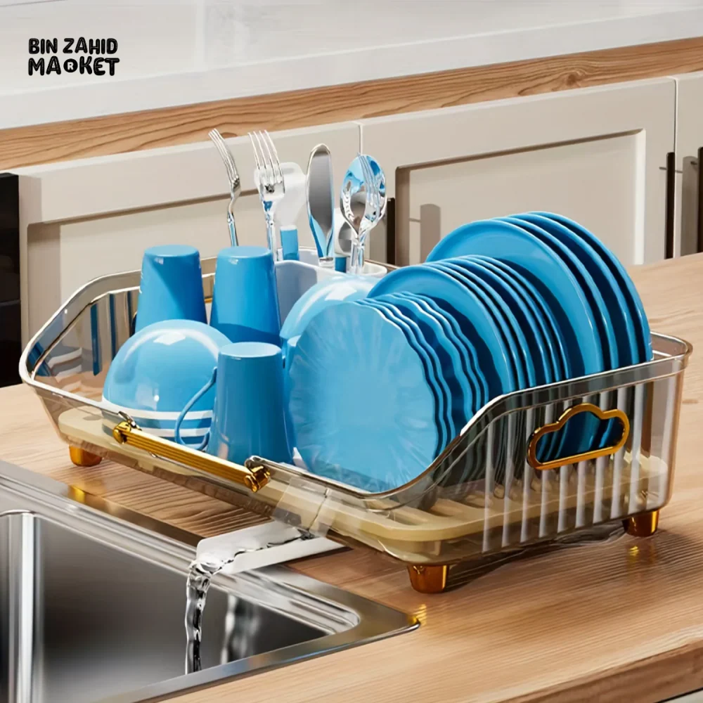 KITCHEN DISH RACK – MULTI-PURPOSE DRAINING RACK FOR DISHES FRUITS & VEGETABLES - Image 5