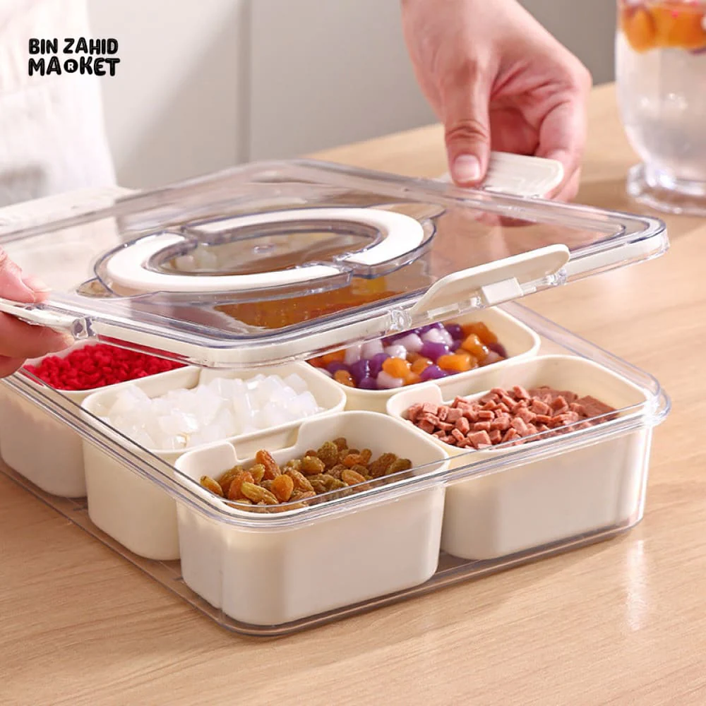 KITCHEN SEASONING STORAGE BOX 8-GRID SPICE BOX SEALED MOISTURE-PROOF SALT TANK - Image 10