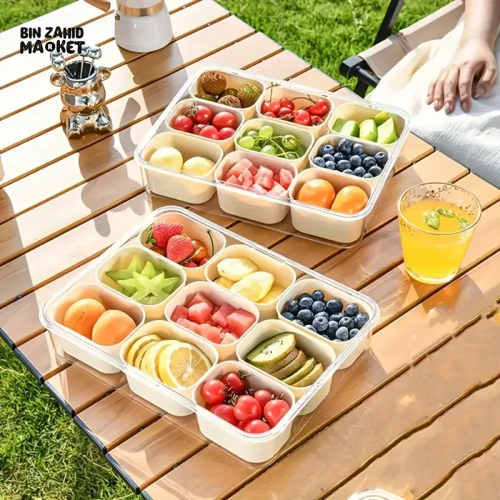 KITCHEN SEASONING STORAGE BOX 8-GRID SPICE BOX SEALED MOISTURE-PROOF SALT TANK - Image 11