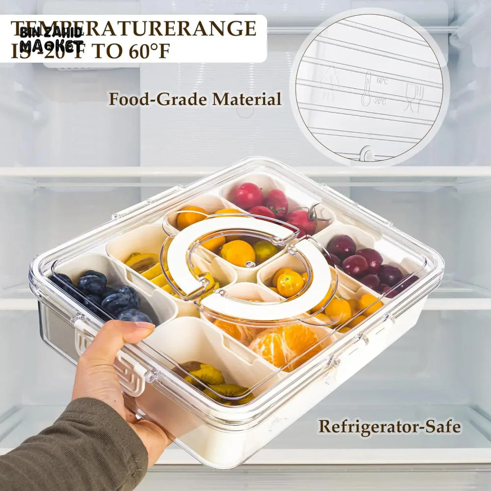 KITCHEN SEASONING STORAGE BOX 8-GRID SPICE BOX SEALED MOISTURE-PROOF SALT TANK - Image 13