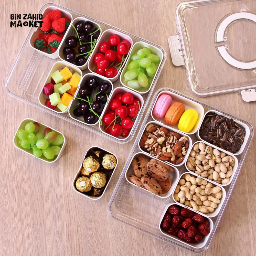KITCHEN SEASONING STORAGE BOX 8-GRID SPICE BOX SEALED MOISTURE-PROOF SALT TANK - Image 17