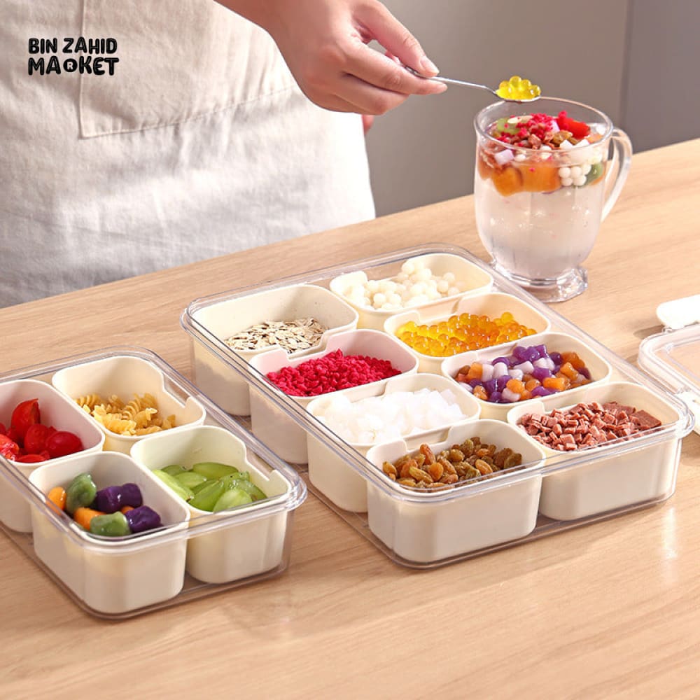 KITCHEN SEASONING STORAGE BOX 8-GRID SPICE BOX SEALED MOISTURE-PROOF SALT TANK - Image 2