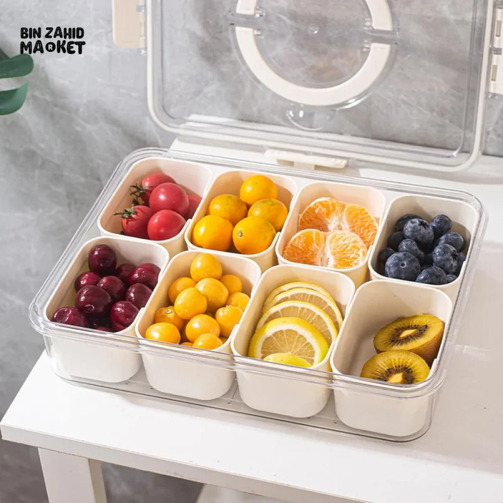 KITCHEN SEASONING STORAGE BOX 8-GRID SPICE BOX SEALED MOISTURE-PROOF SALT TANK - Image 8