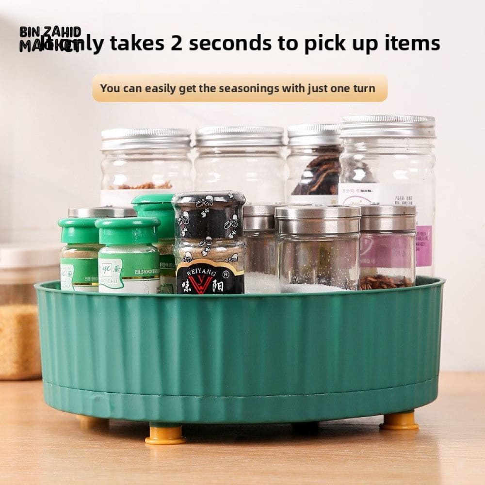 KITCHEN SEASONING STORAGE RACK – MULTIFUNCTIONAL ROTATING ORGANIZER LARGE CAPACITY SOY SAUCE & SPICE STORAGE FOR HOME - Image 3