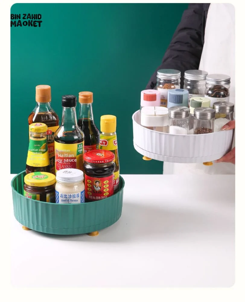 KITCHEN SEASONING STORAGE RACK – MULTIFUNCTIONAL ROTATING ORGANIZER LARGE CAPACITY SOY SAUCE & SPICE STORAGE FOR HOME - Image 6