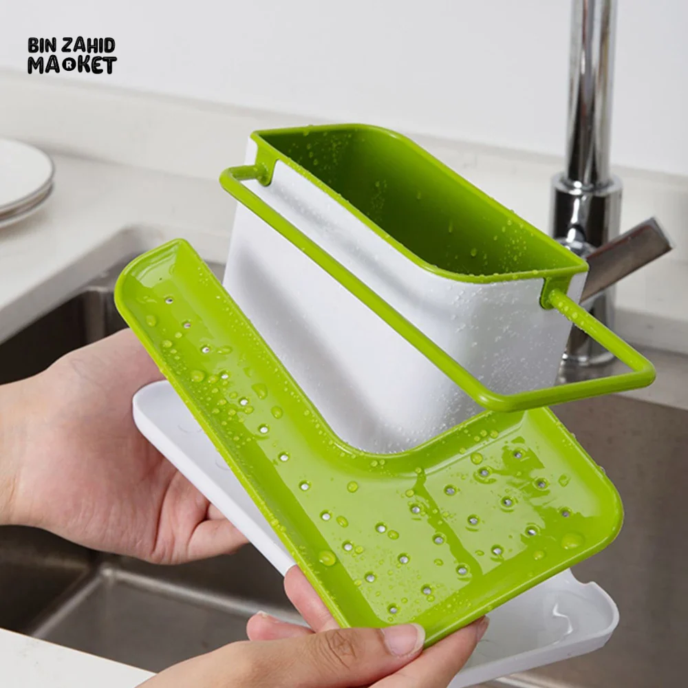 KITCHEN STORAGE DRAIN RACK SINK HOLDER SOAP & SPONGE ORGANIZER - Image 6