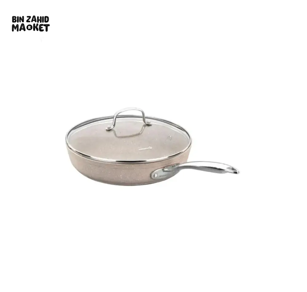 KORKMAZ GRANITA ALU. FRYPAN 24X4.7CM W/LID