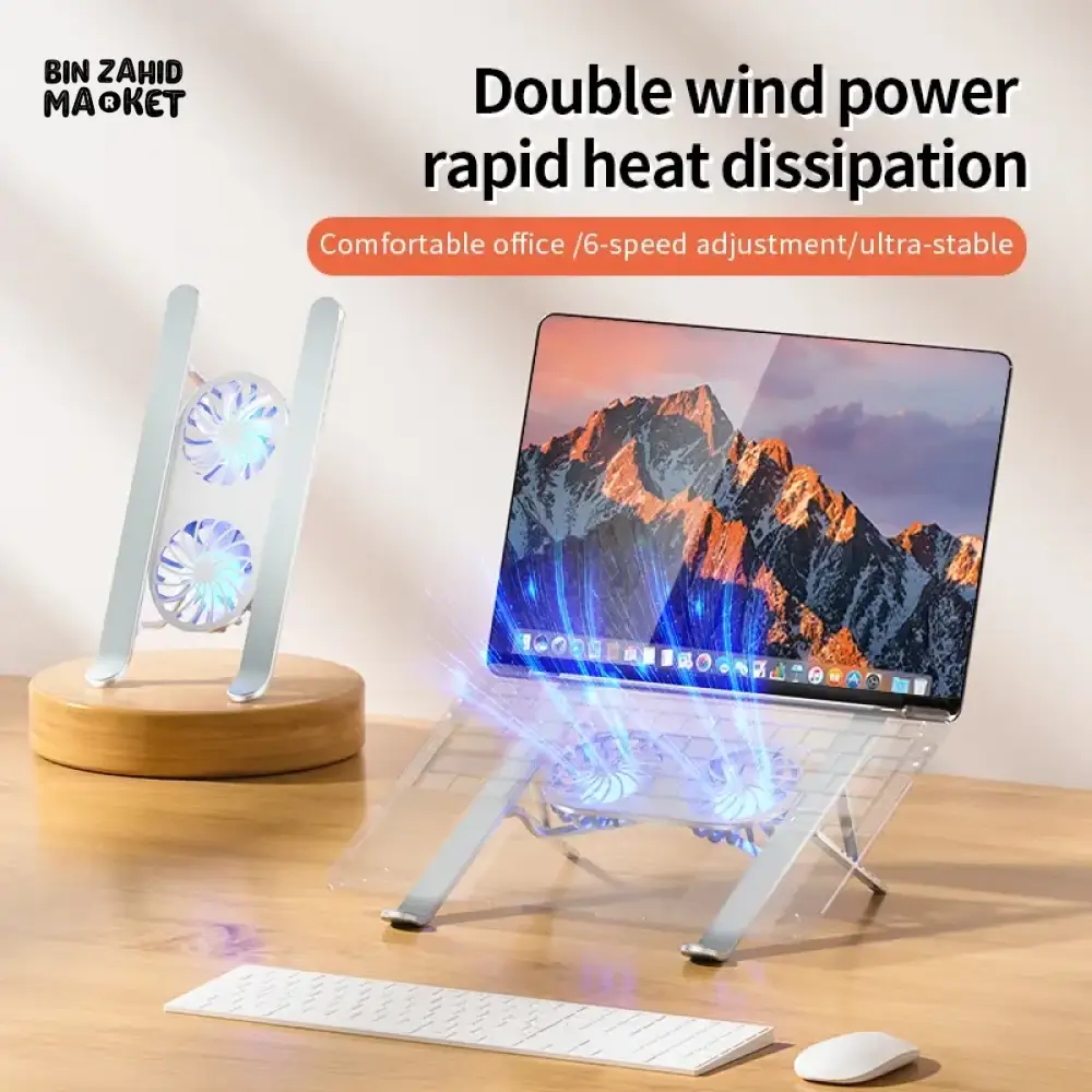 LAPTOP STAND WITH COOLING FAN ALUMINUM ALLOY BRACKET FOR GAMING LAPTOPS - Image 3