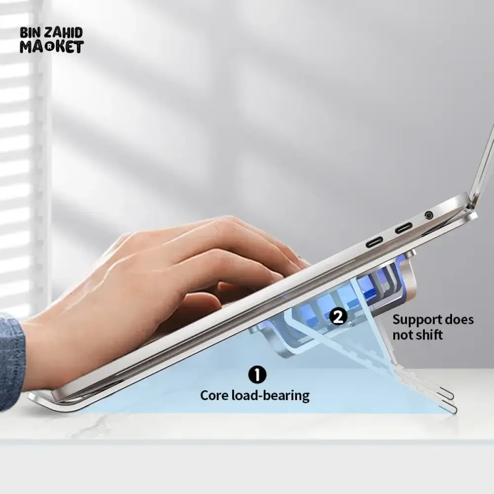 LAPTOP STAND WITH COOLING FAN ALUMINUM ALLOY BRACKET FOR GAMING LAPTOPS - Image 4