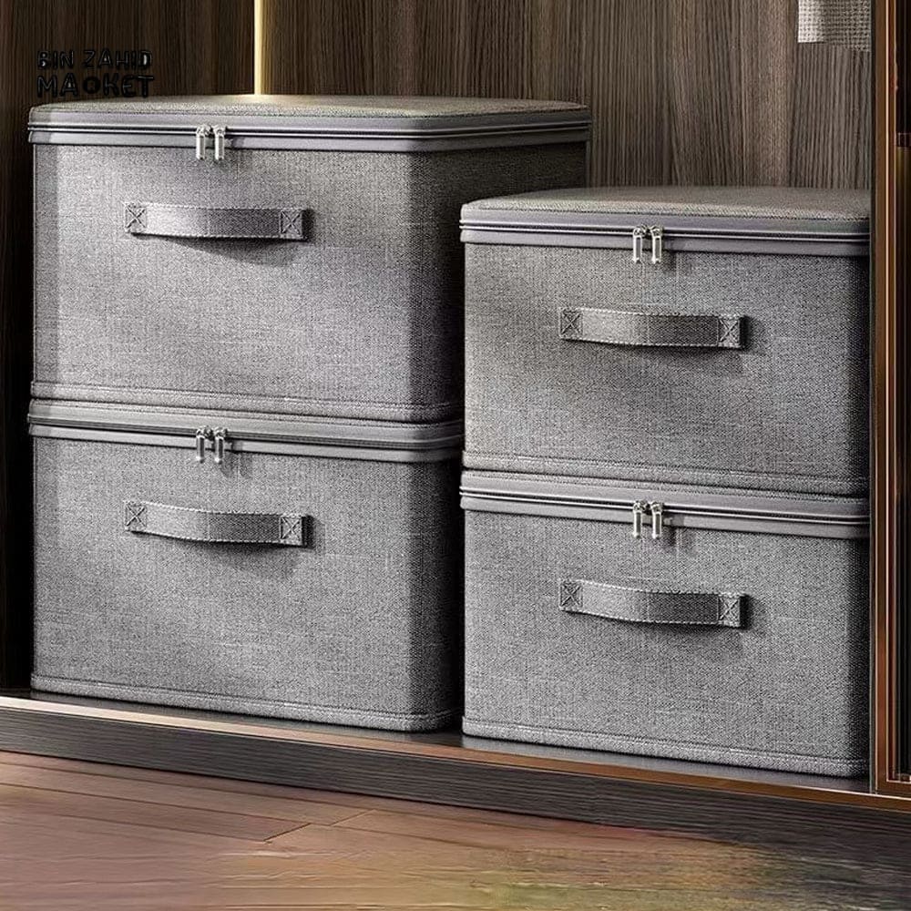 LARGE CAPACITY FOLDABLE CLOTHES STORAGE BOX WITH ZIPPER – WARDROBE QUILT ORGANIZER BAG FOR CLOTHES UNDERWEAR AND BLANKETS - Image 3