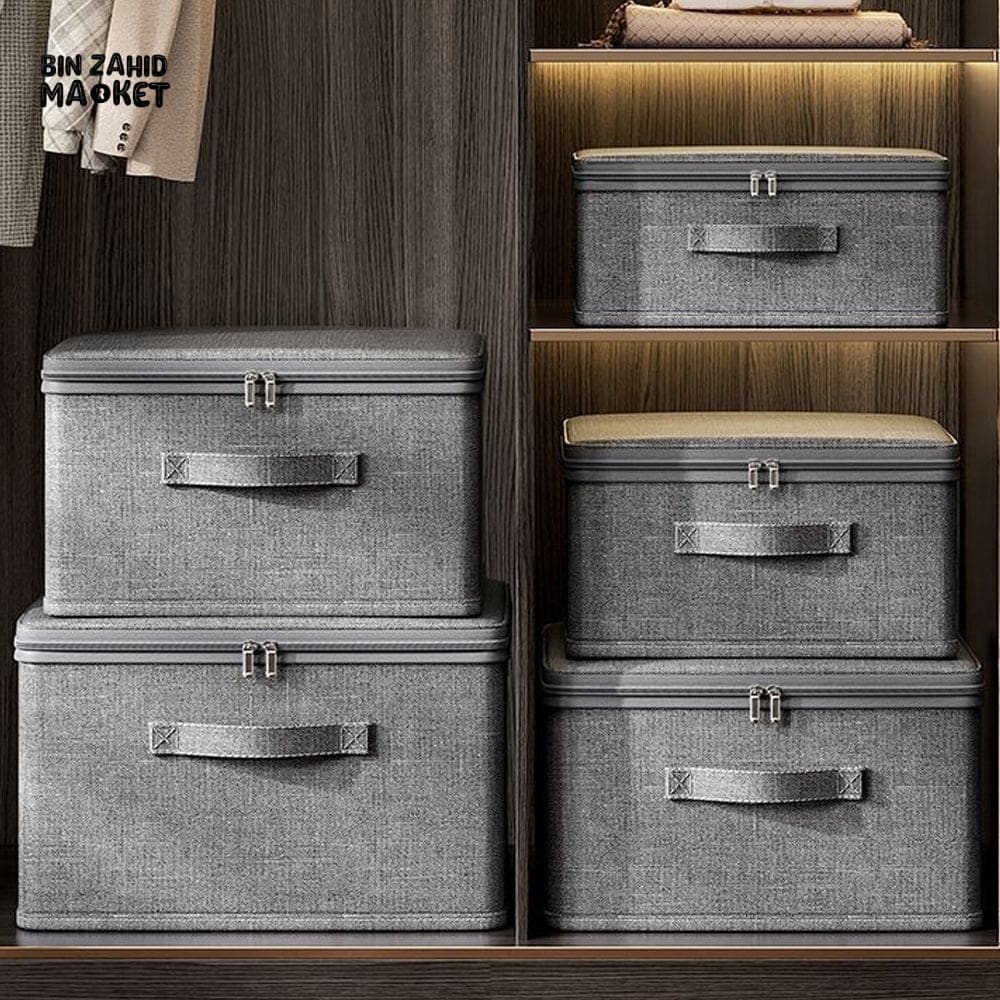 LARGE CAPACITY FOLDABLE CLOTHES STORAGE BOX WITH ZIPPER – WARDROBE QUILT ORGANIZER BAG FOR CLOTHES UNDERWEAR AND BLANKETS - Image 5