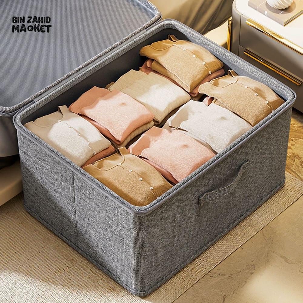 LARGE CAPACITY FOLDABLE CLOTHES STORAGE BOX WITH ZIPPER – WARDROBE QUILT ORGANIZER BAG FOR CLOTHES UNDERWEAR AND BLANKETS - Image 6