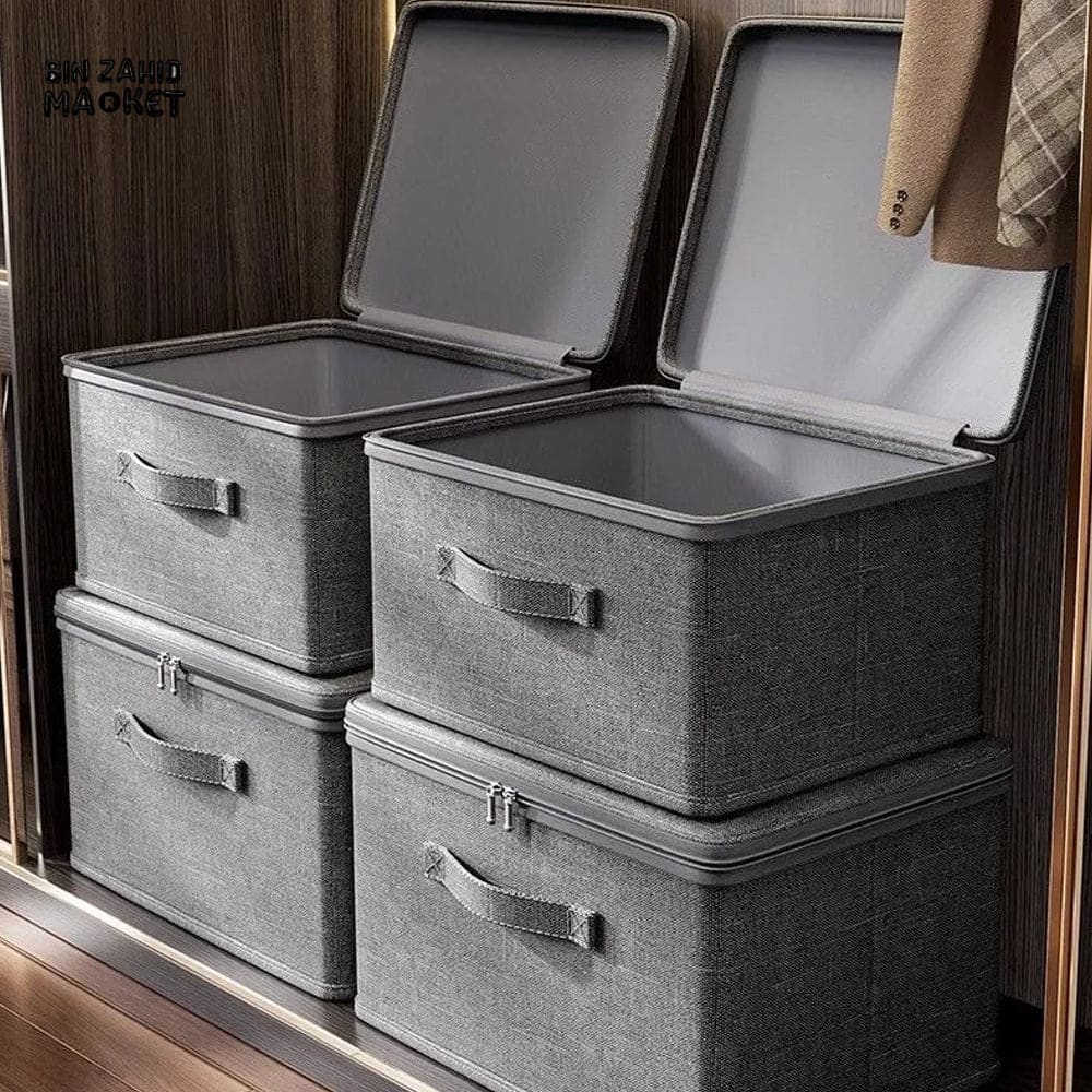 LARGE CAPACITY FOLDABLE CLOTHES STORAGE BOX WITH ZIPPER – WARDROBE QUILT ORGANIZER BAG FOR CLOTHES UNDERWEAR AND BLANKETS - Image 8