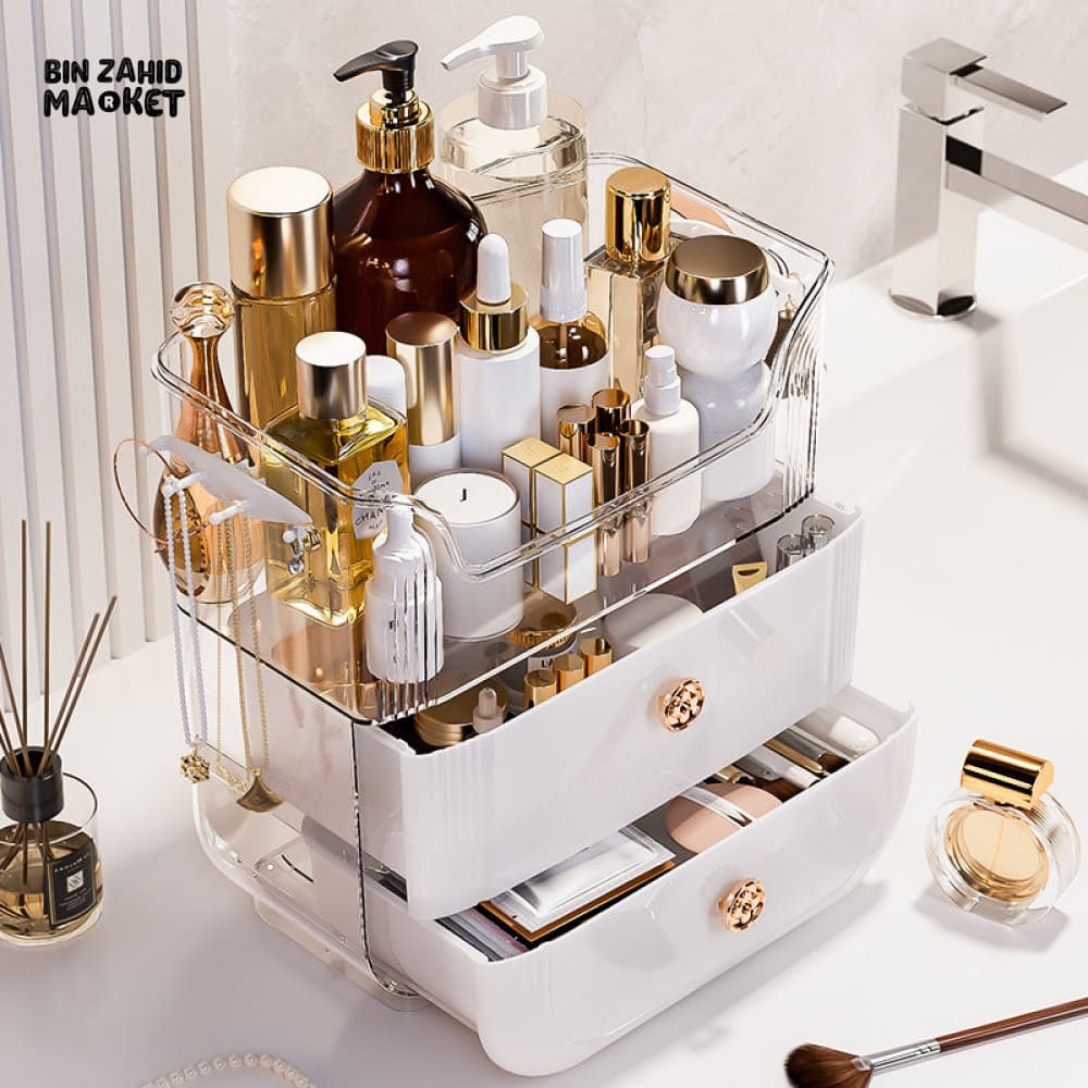 LARGE-CAPACITY MAKEUP STORAGE BOX MULTIFUNCTIONAL VANITY ORGANIZER FOR SKINCARE & JEWELRY - Image 2