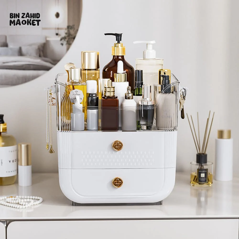 LARGE-CAPACITY MAKEUP STORAGE BOX MULTIFUNCTIONAL VANITY ORGANIZER FOR SKINCARE & JEWELRY - Image 3