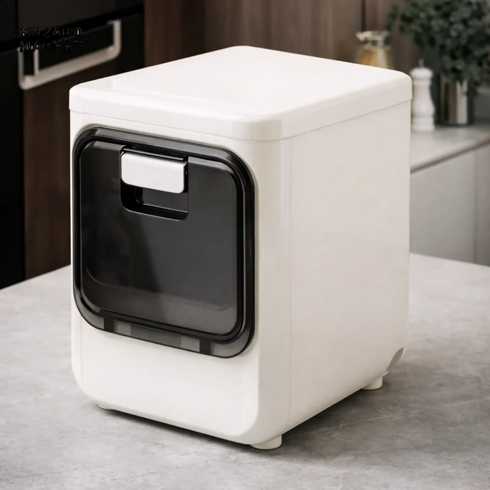 LARGE CAPACITY PRESS-TYPE RICE STORAGE BOX – AIRTIGHT KITCHEN GRAIN CONTAINER - 10KG