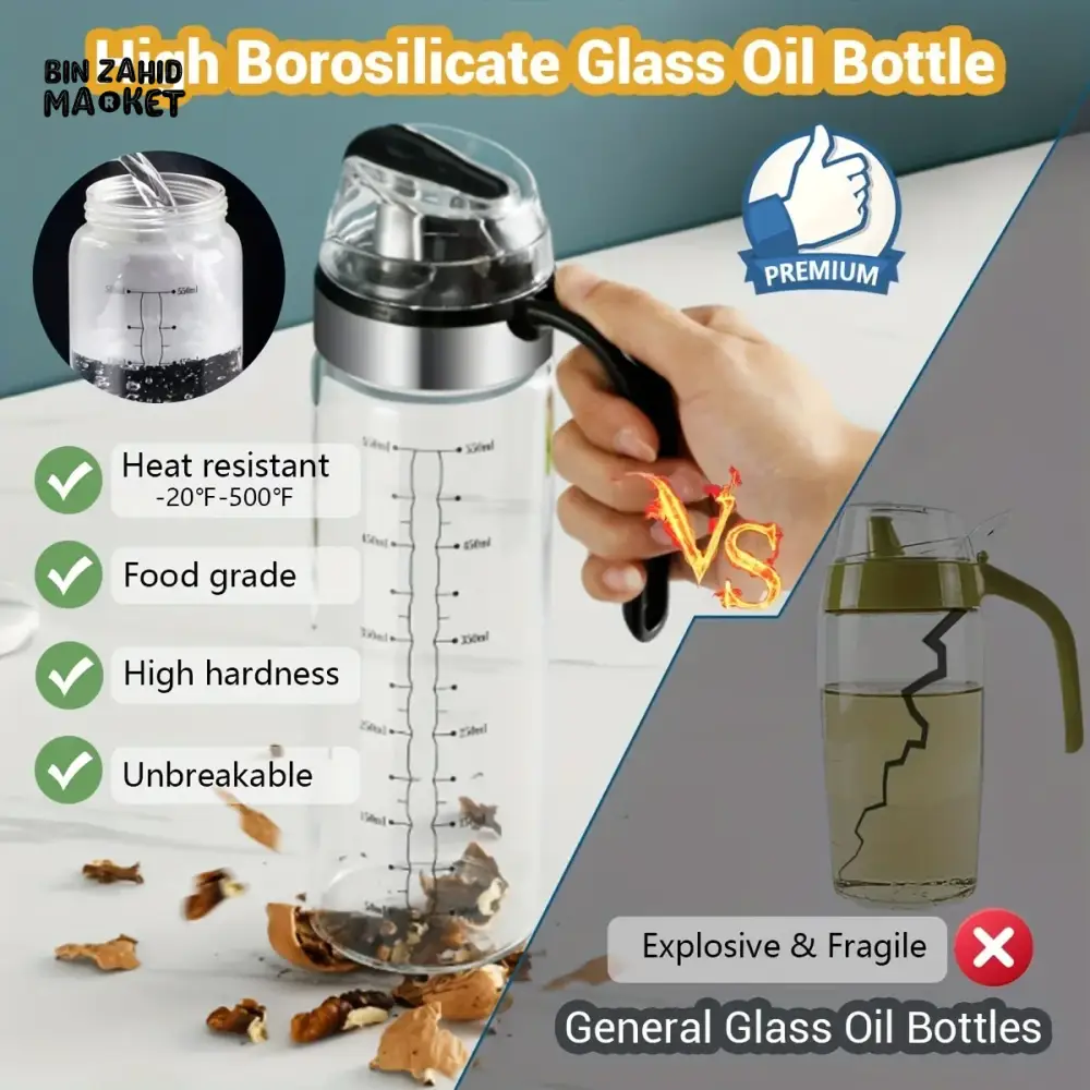 LEAK-PROOF OIL DISPENSER BOTTLE – AUTOMATIC FLIP-TOP FOR OLIVE OIL & VINEGAR - Image 3