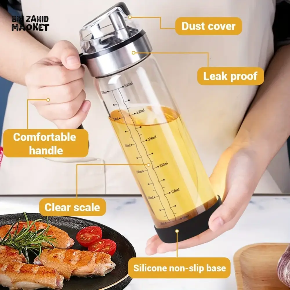 LEAK-PROOF OIL DISPENSER BOTTLE – AUTOMATIC FLIP-TOP FOR OLIVE OIL & VINEGAR - Image 5