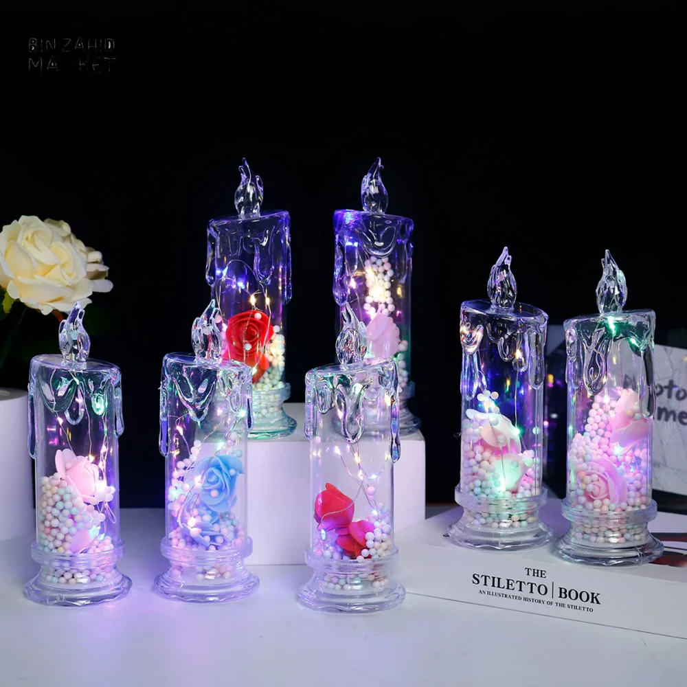 LED ELECTRONIC CANDLE ROSE NIGHT LIGHT HOME DECOR - Image 6