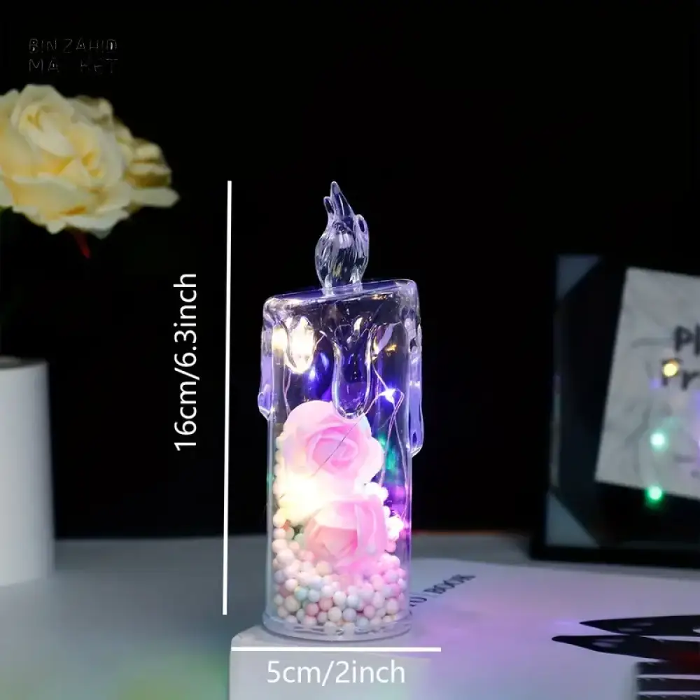 LED ELECTRONIC CANDLE ROSE NIGHT LIGHT HOME DECOR - Image 8