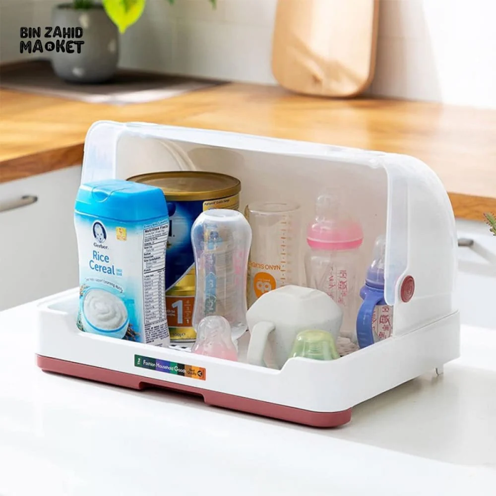 LIDDED DISH DRAINER – COUNTERTOP DRYING BOX FOR UTENSILS CUTLERY & CUPS - Image 2