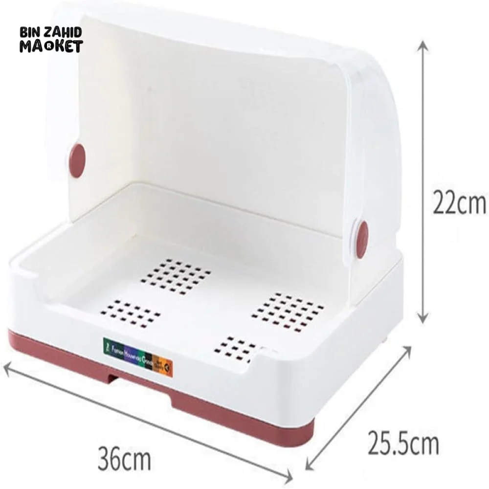LIDDED DISH DRAINER – COUNTERTOP DRYING BOX FOR UTENSILS CUTLERY & CUPS - Image 5