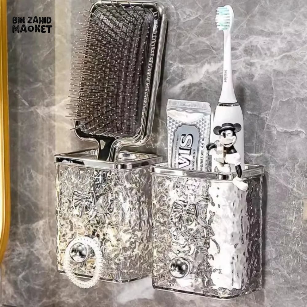 LIGHTWEIGHT LUXURY WALL-MOUNTED BATHROOM STORAGE RACK 1 PIECES – PUNCH-FREE TOOTHBRUSH & RAZOR HOLDER - Image 2
