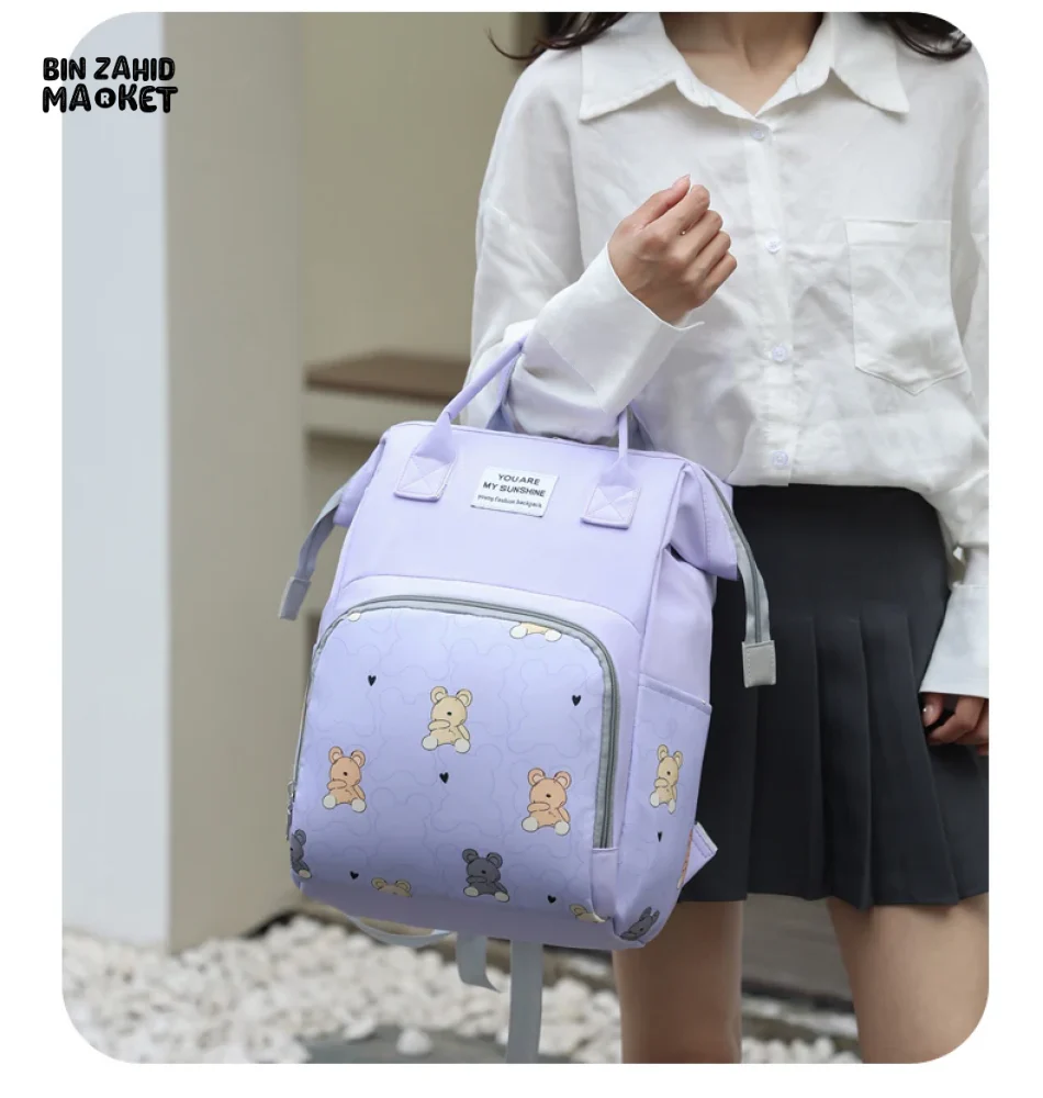 LIGHTWEIGHT & SPACIOUS DIAPER BACKPACK – MULTI-FUNCTIONAL DESIGN FOR MOMS ON THE GO - BLUE - Image 17