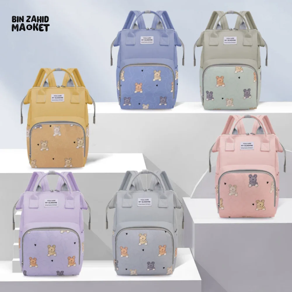 LIGHTWEIGHT & SPACIOUS DIAPER BACKPACK – MULTI-FUNCTIONAL DESIGN FOR MOMS ON THE GO - GREEN - Image 2