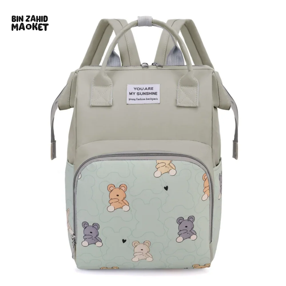 LIGHTWEIGHT & SPACIOUS DIAPER BACKPACK – MULTI-FUNCTIONAL DESIGN FOR MOMS ON THE GO - PINK - Image 3