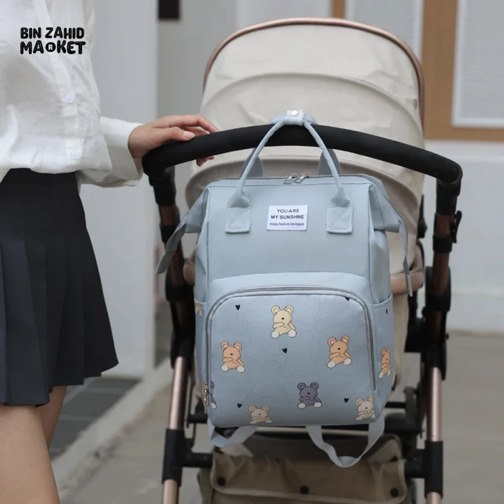 LIGHTWEIGHT & SPACIOUS DIAPER BACKPACK – MULTI-FUNCTIONAL DESIGN FOR MOMS ON THE GO - PINK - Image 6