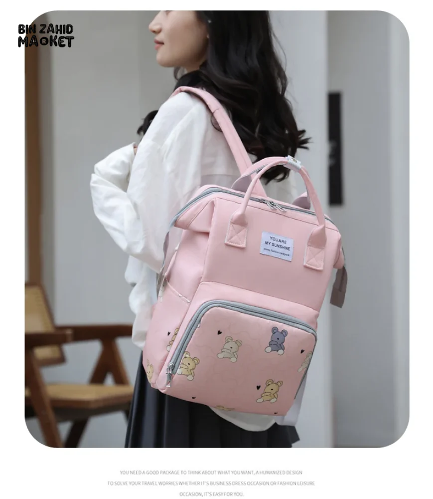 LIGHTWEIGHT & SPACIOUS DIAPER BACKPACK – MULTI-FUNCTIONAL DESIGN FOR MOMS ON THE GO - PURPLE - Image 13