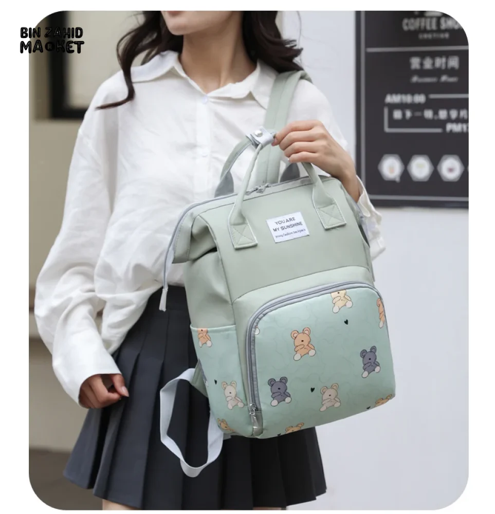 LIGHTWEIGHT & SPACIOUS DIAPER BACKPACK – MULTI-FUNCTIONAL DESIGN FOR MOMS ON THE GO - YELLOW - Image 14