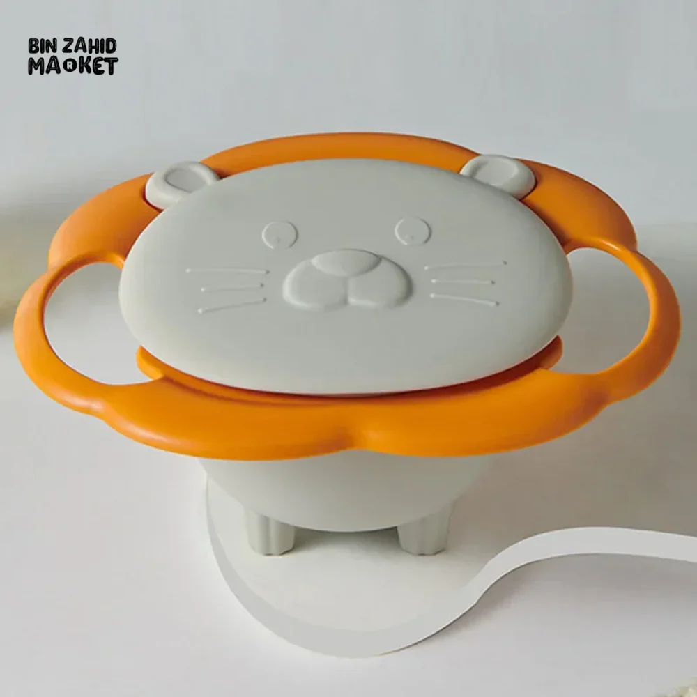 LION-SHAPED ANTI-SPILL BABY BOWL 360° BALANCE DESIGN WITH LID & HANDLES PERFECT FEEDING GIFT FOR TODDLERS - Image 10