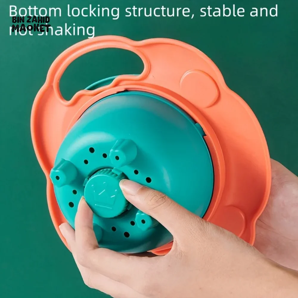 LION-SHAPED ANTI-SPILL BABY BOWL 360° BALANCE DESIGN WITH LID & HANDLES PERFECT FEEDING GIFT FOR TODDLERS - Image 6