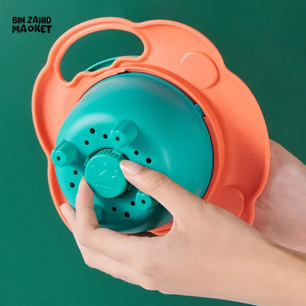 LION-SHAPED ANTI-SPILL BABY BOWL 360° BALANCE DESIGN WITH LID & HANDLES PERFECT FEEDING GIFT FOR TODDLERS - Image 9
