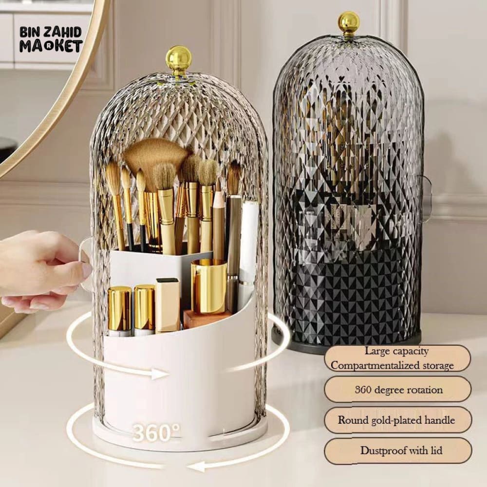 LUXOR ROTATING MAKEUP BRUSH HOLDER - DIAMOND CAGE - Image 2