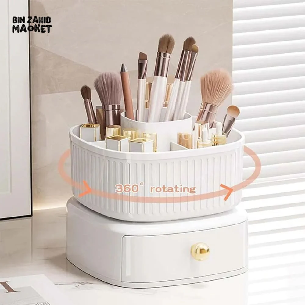 LUXOR ROTATING MAKEUP BRUSH ORGANIZER WITH DRAWER - Image 6