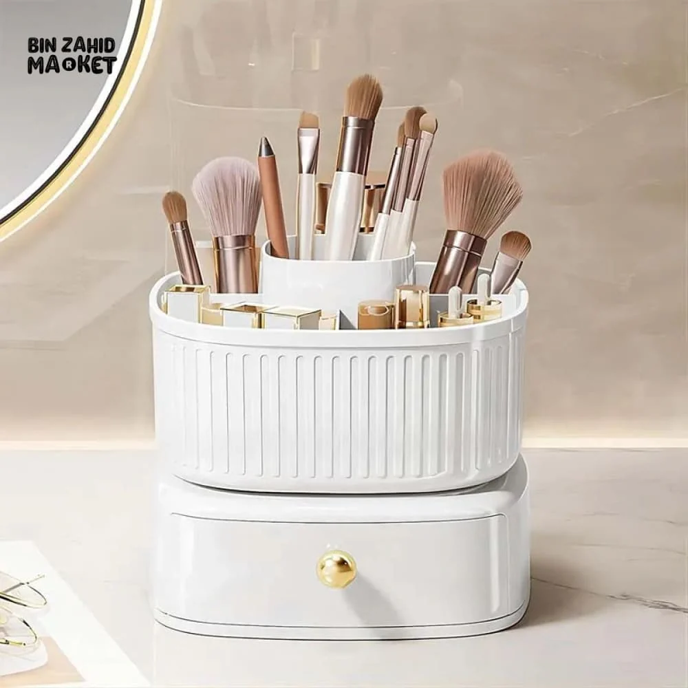 LUXOR ROTATING MAKEUP BRUSH ORGANIZER WITH DRAWER - Image 8
