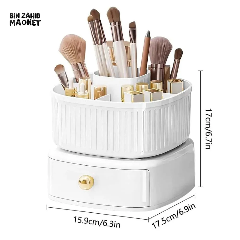 LUXOR ROTATING MAKEUP BRUSH ORGANIZER WITH DRAWER - Image 9